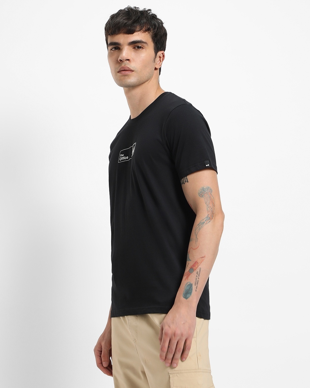 Cotton Soul T-Shirt The Office Hardcore Parkour Homme - Coton Lavé Blanc Décontracté