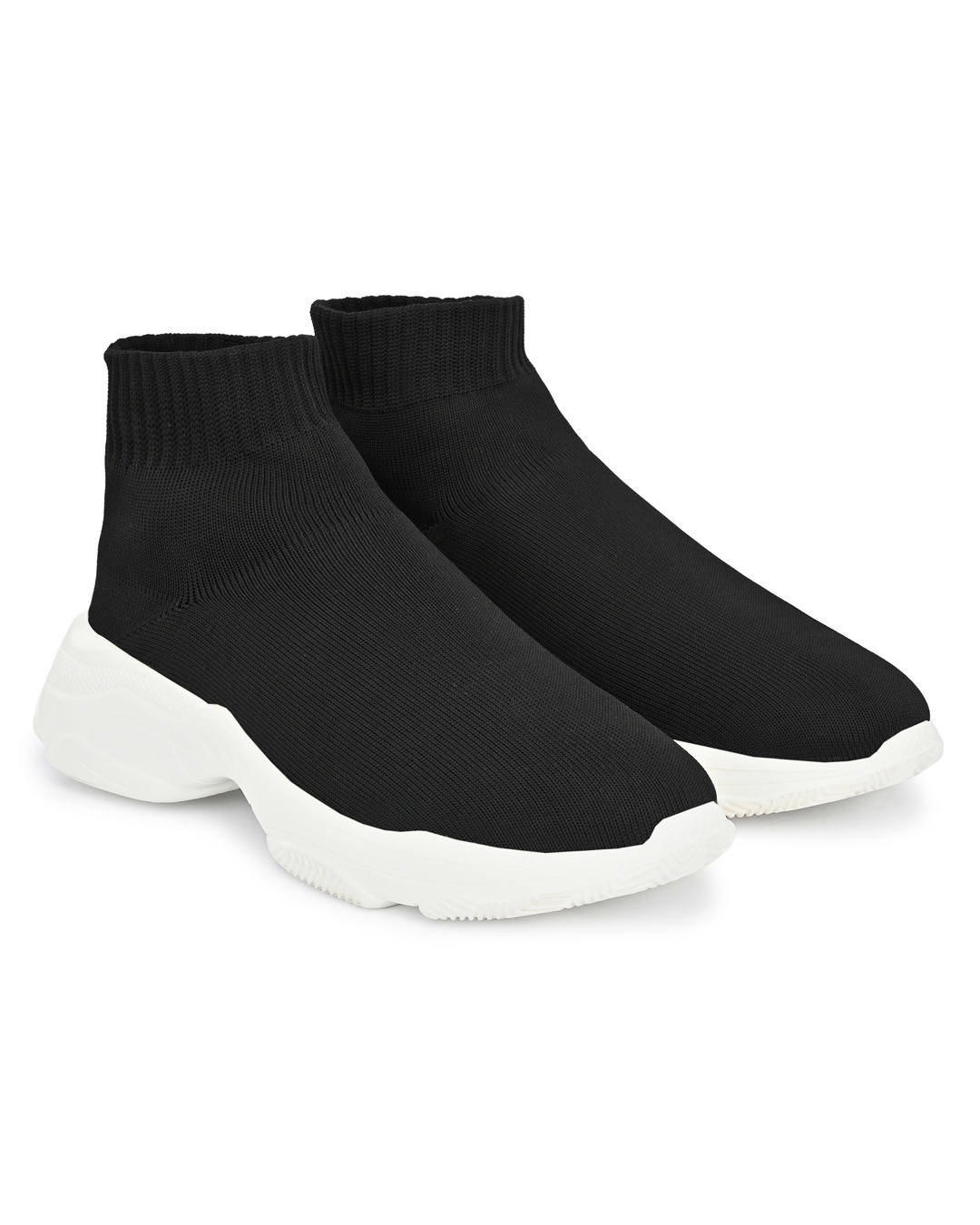 Buy Men's Black High Top SlipOn Sneakers Online in India at Bewakoof