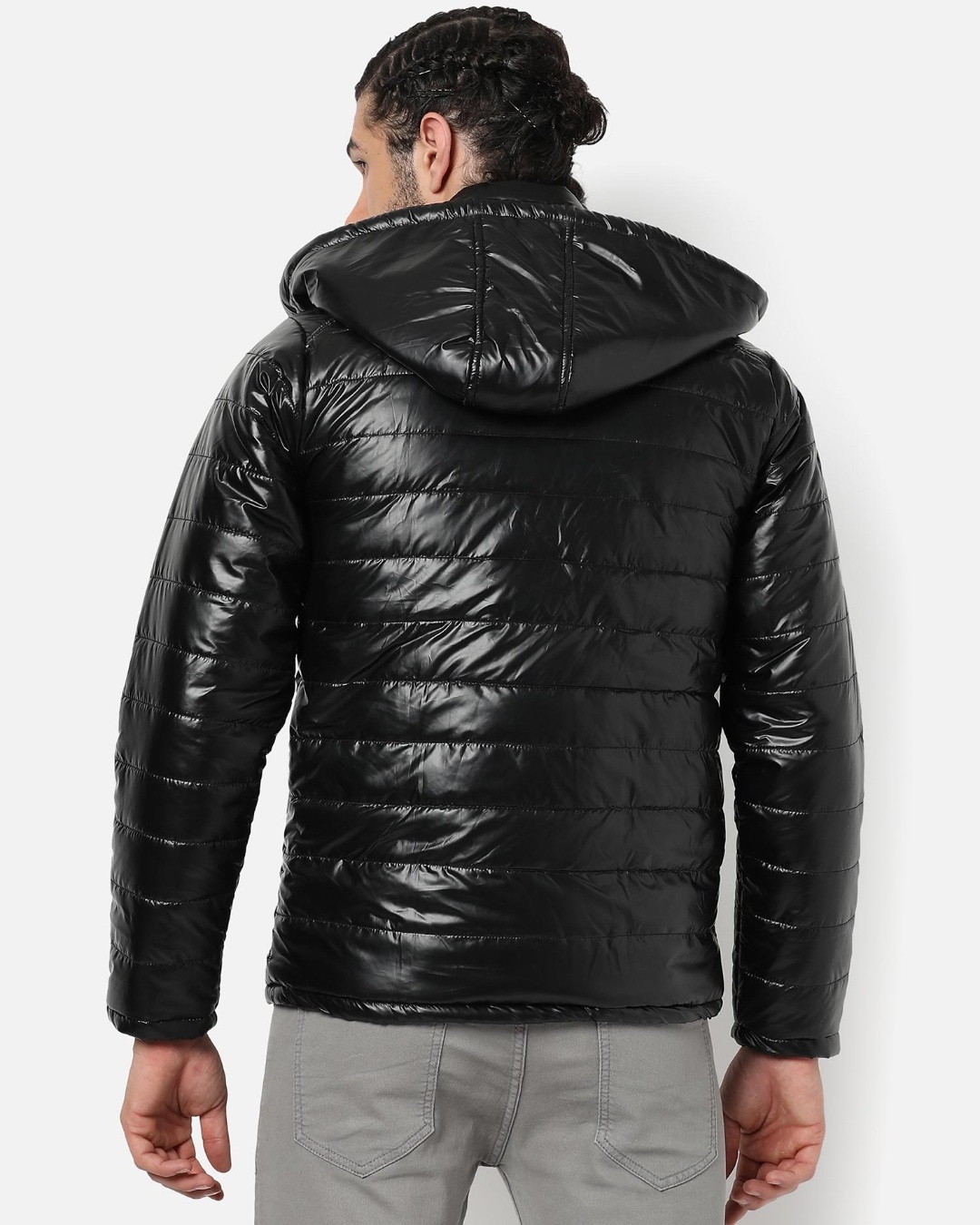 Buy Men's Black Hooded Jacket for Men Black Online at Bewakoof