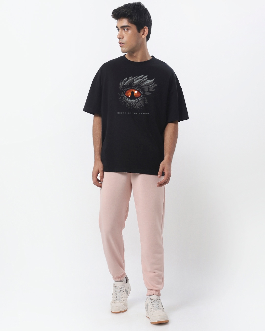 Shop Men's Black House of The Dragon Graphic Printed Oversized Fit T-shirt-Design