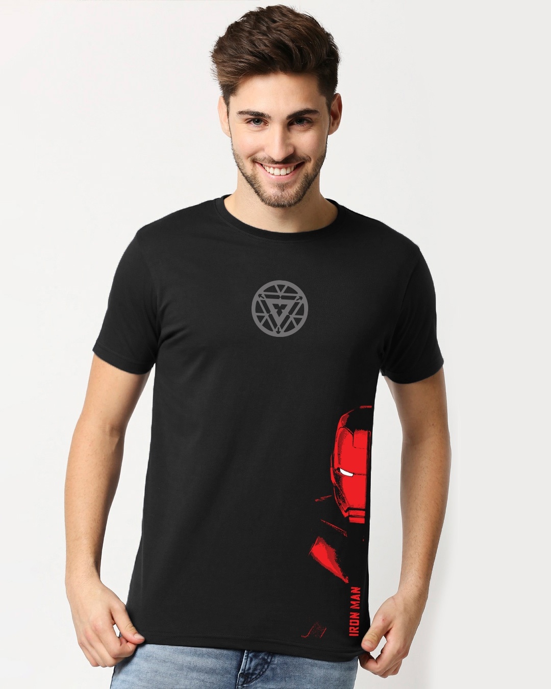 Shop Men's Black Iron Face T-shirt-Back