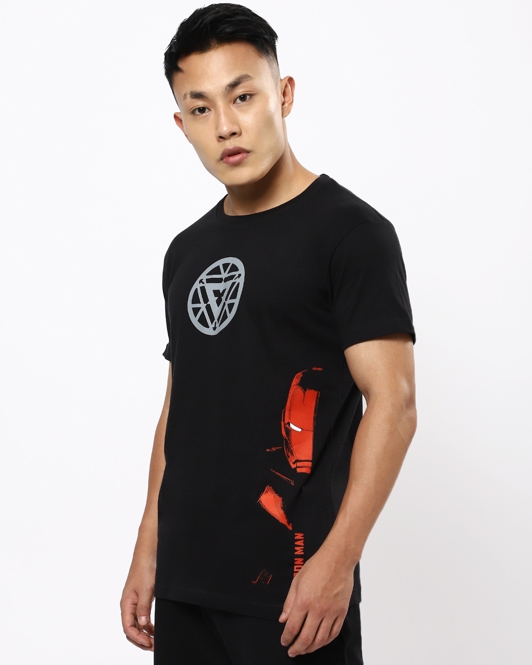 Shop Men's Black Iron Man Arc Reactor T-shirt-Front