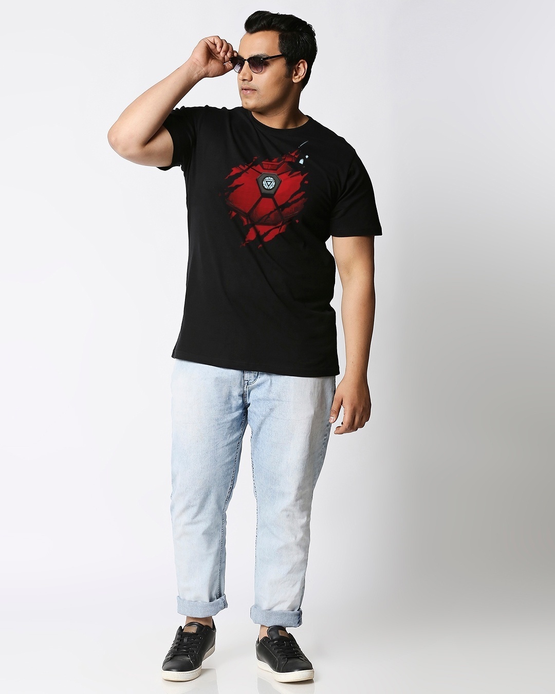 Shop Men's Black Iron Man of War (AVL) Graphic Printed Plus Size T-shirt-Design