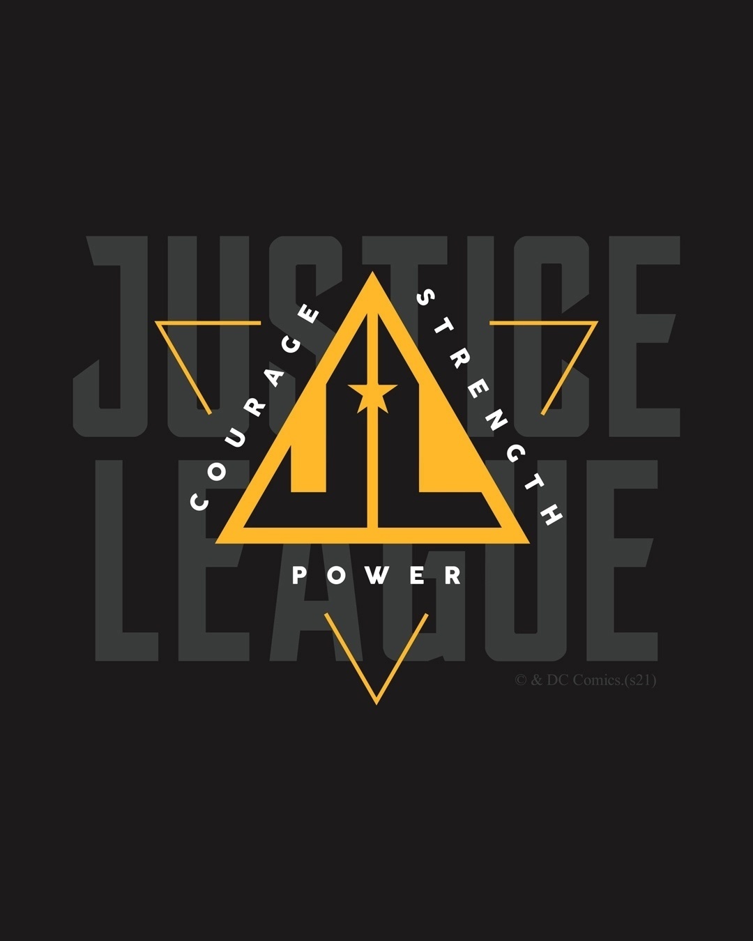 Shop Men's Black Justice League Triad T-shirt