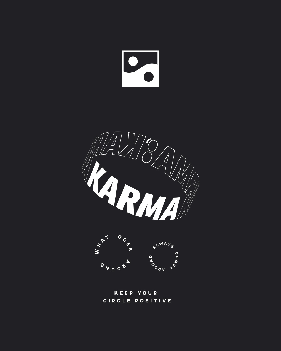 Shop Men's Black Karma Circle Typography Oversized T-shirt