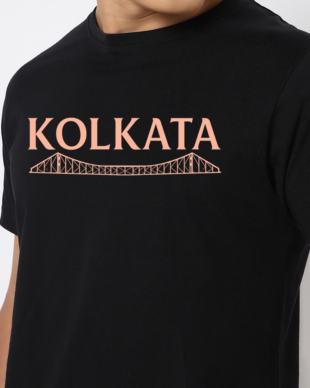Buy Men's Black Kolkata Typography Tshirt for Men Black Online at Bewakoof