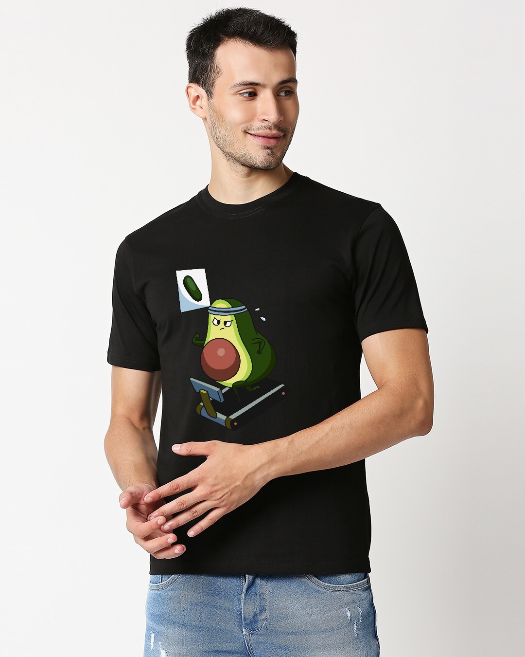 Shop Men's Black Lockdown Goals Cotton T-shirt-Front