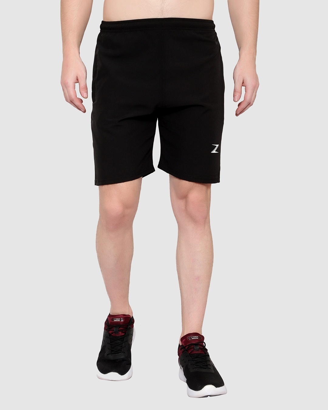 Shop Men's Black Low-rise Shorts-Front