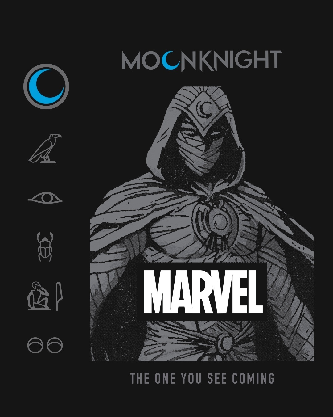 Shop Men's Black Marvel Moon Knight Graphic Printed Plus Size T-shirt