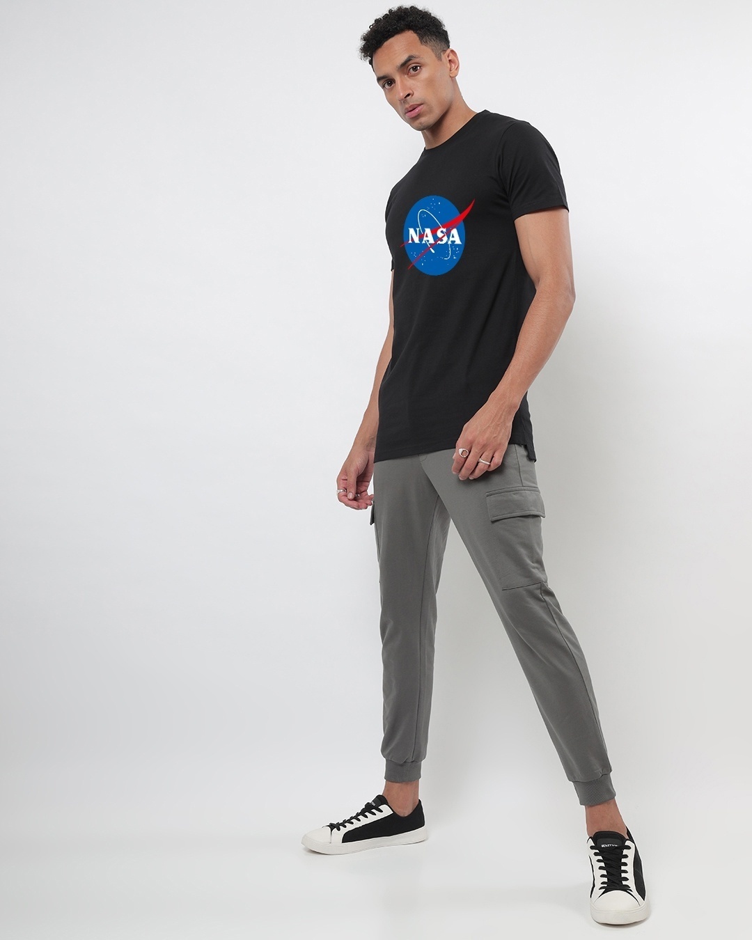 Shop Men's Black Meatball NASA Longline Graphic Printed T-shirt-Design