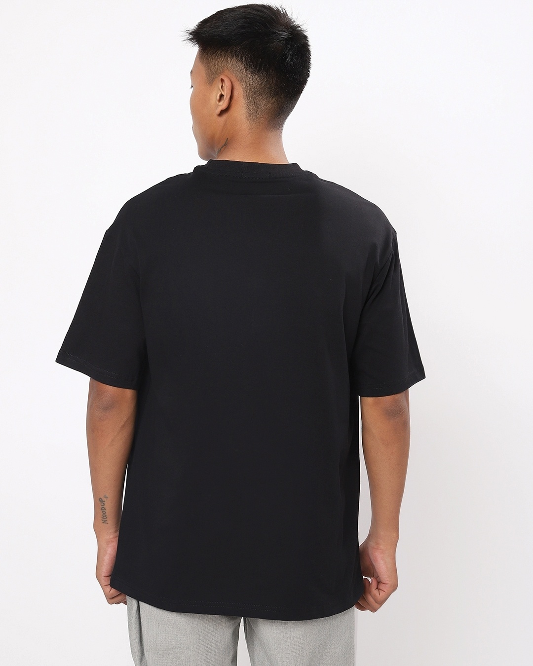 Shop Men's Black One With The Universe Graphic Printed Oversized T-shirt-Back