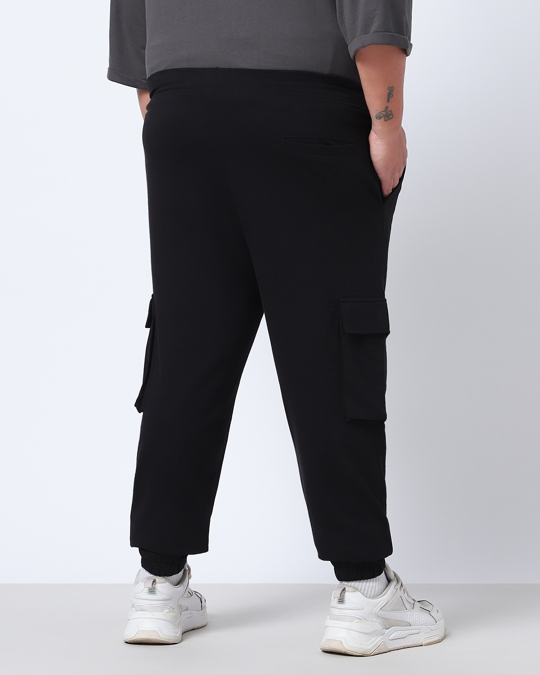 Men's Plus Size Wide Leg Cargo Joggers