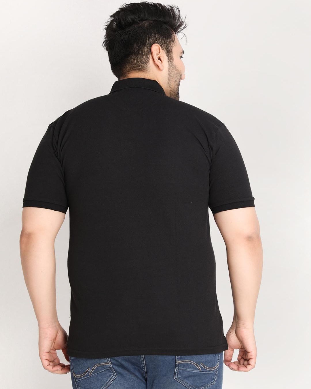 Buy Men's Black Plus Size Polo Tshirt Online at Bewakoof