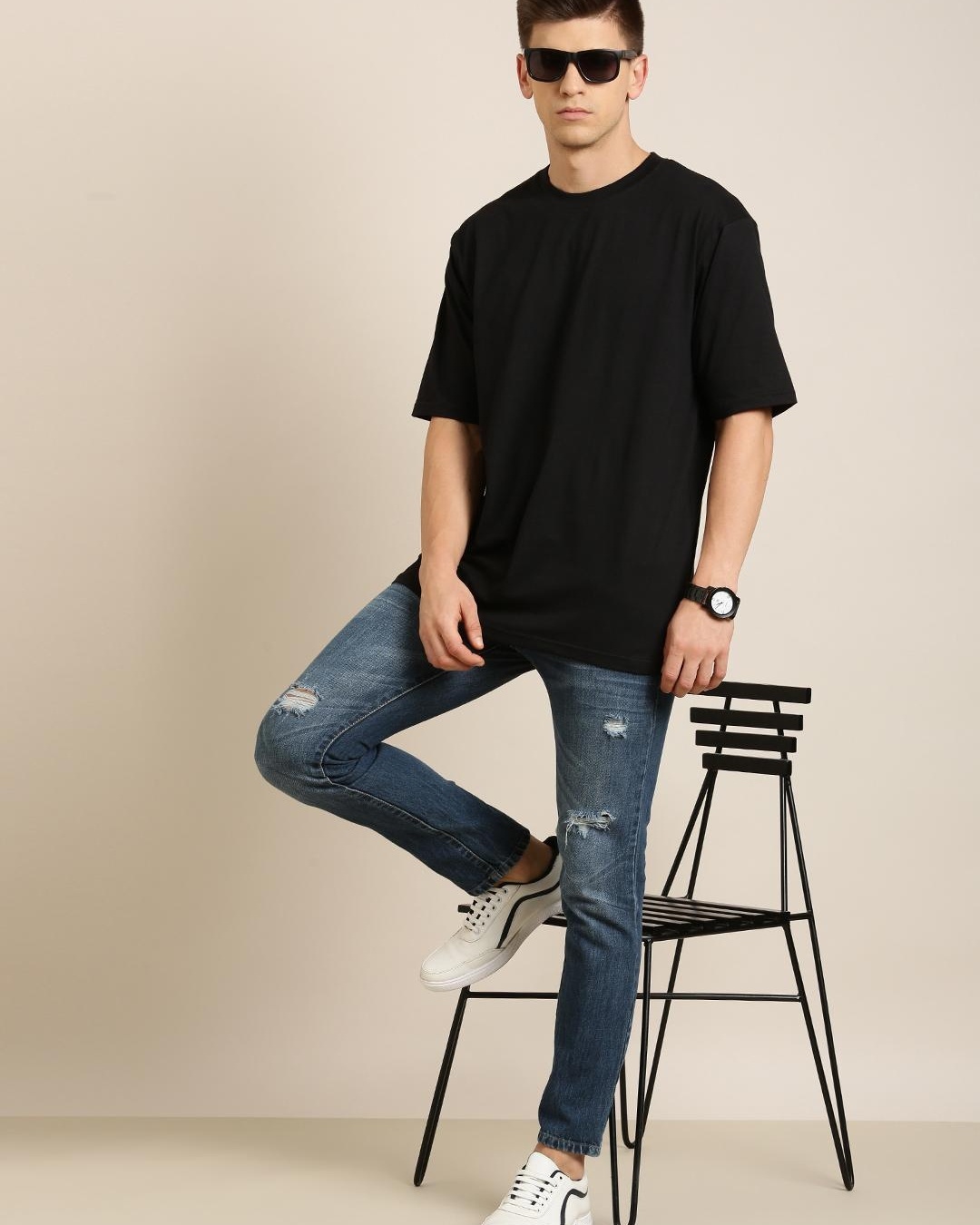 Buy Men's Black Oversized T-shirt for Men Black Online at Bewakoof