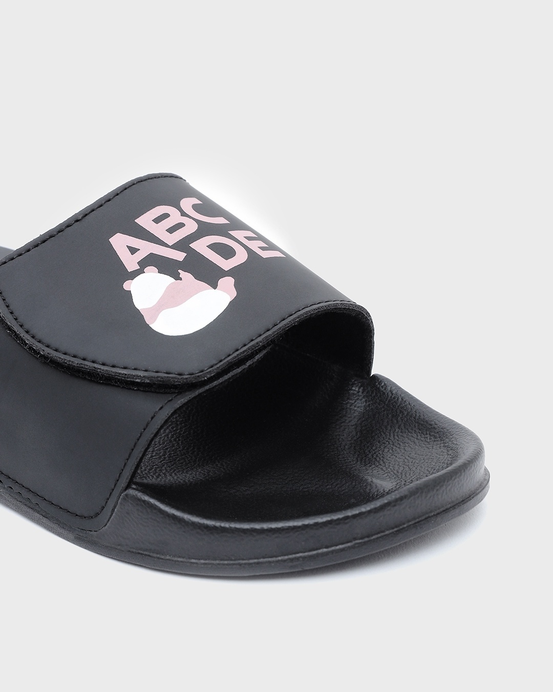 Shop Men's Black Panda ABCD Typography Adjustable Velcro Slider