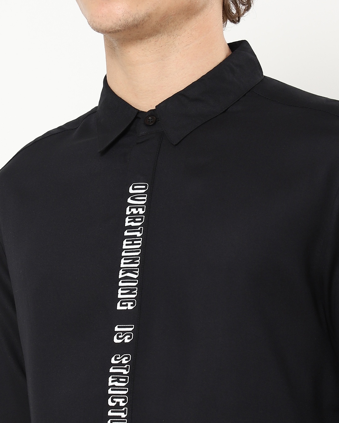 Shop Men's Black Placket Print Shirt