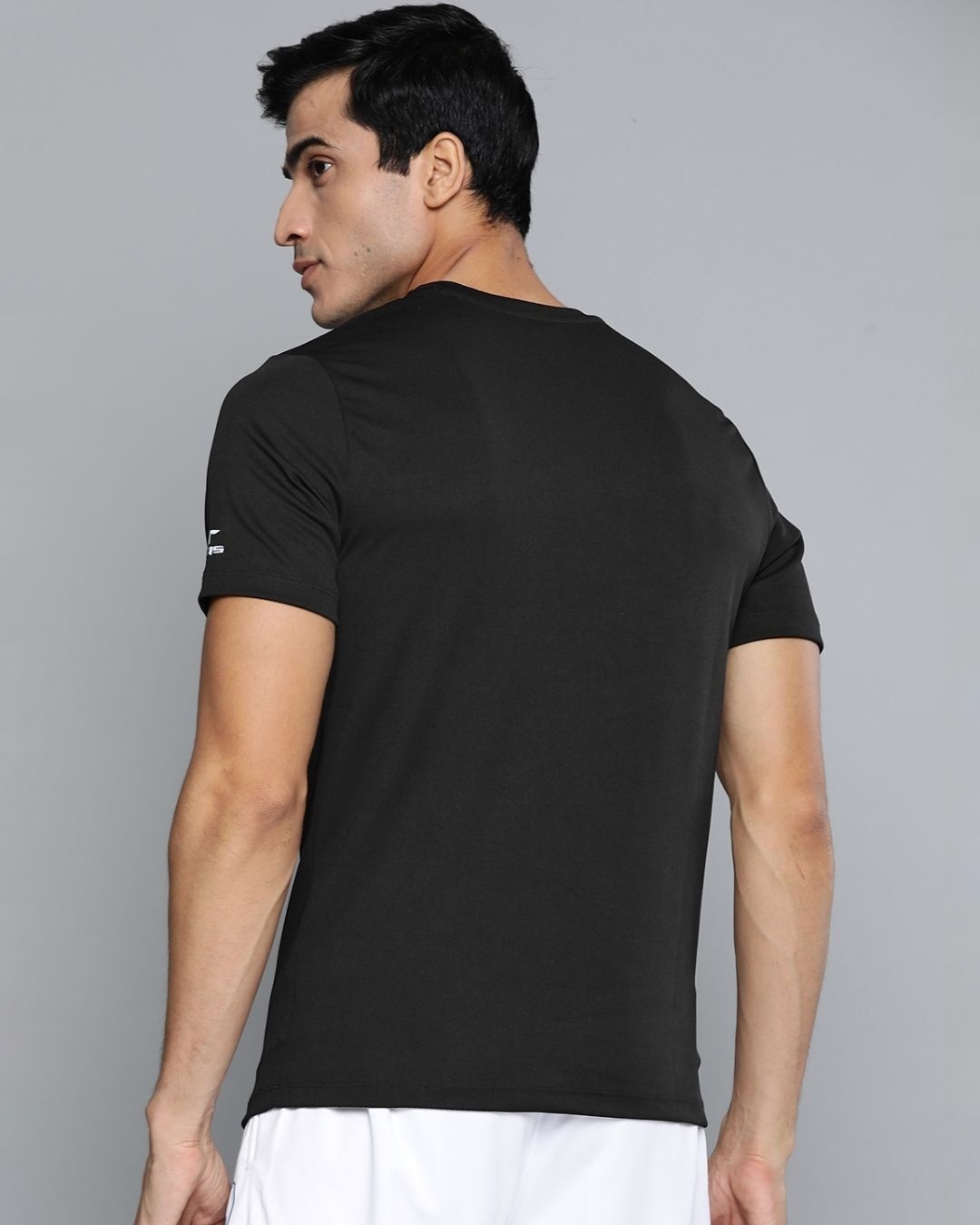 Shop Men's Black Printed Slim Fit T-shirt-Back