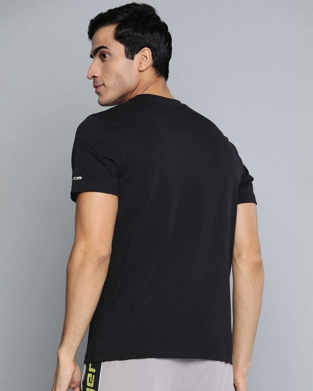 Shop Men's Black Printed Slim Fit T-shirt-Back