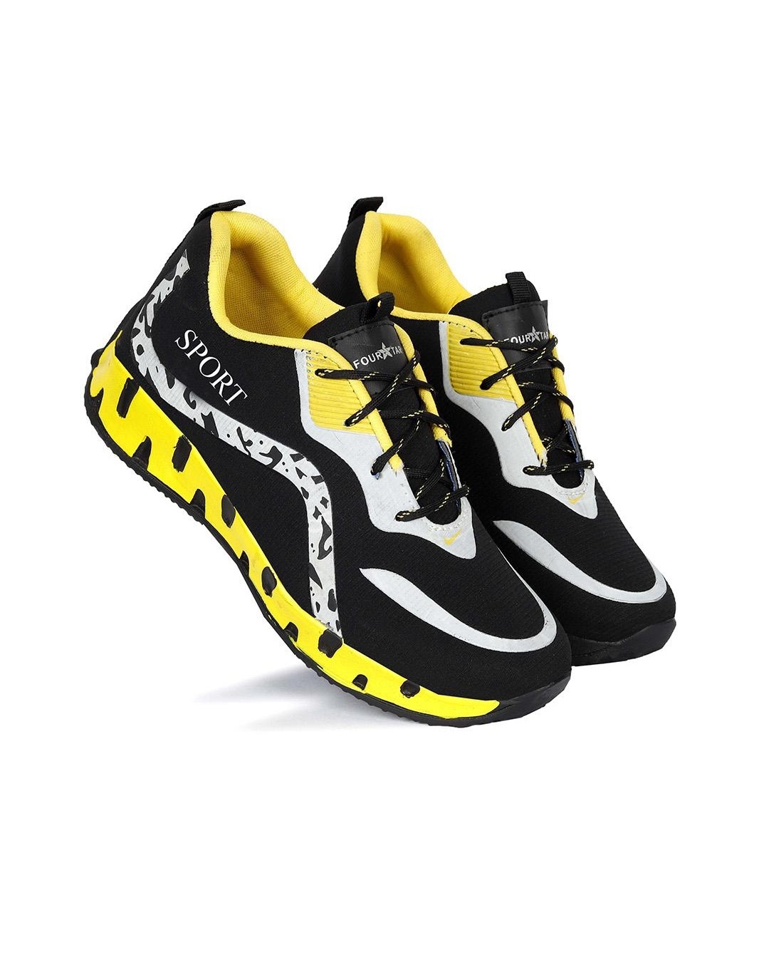 Buy Men's Black Printed Sports Shoes Online in India at Bewakoof