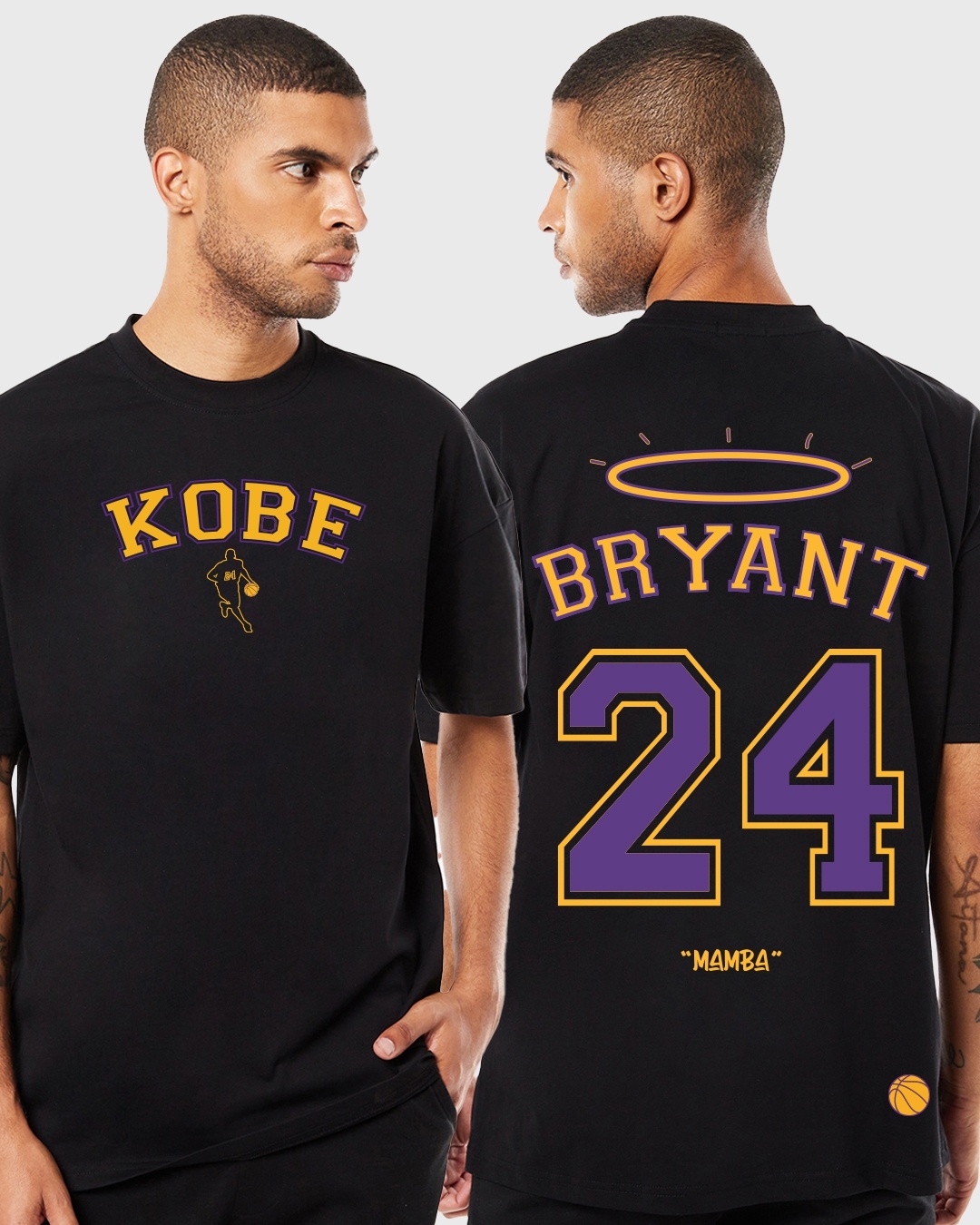 Buy Men's Black Remembering Kobe Bryant Typography Oversized T-shirt Online  at Bewakoof