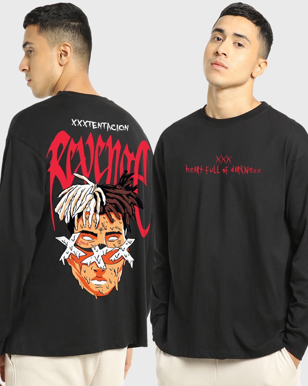 Men's Black Revenge (XL) Graphic Printed Oversized T-shirt