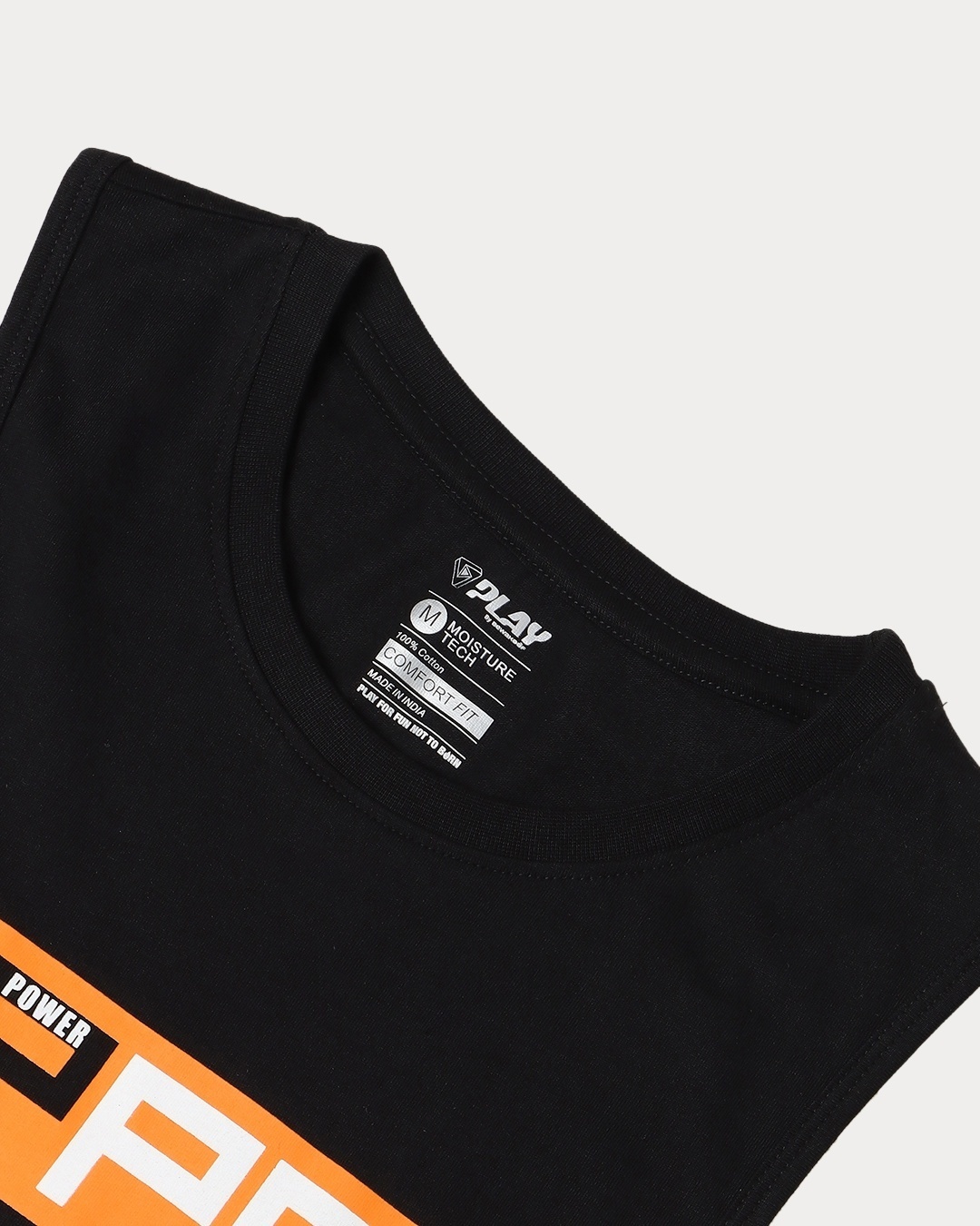 Shop Men's Black Ripped Athleisure Deep Armhole Typography Vest