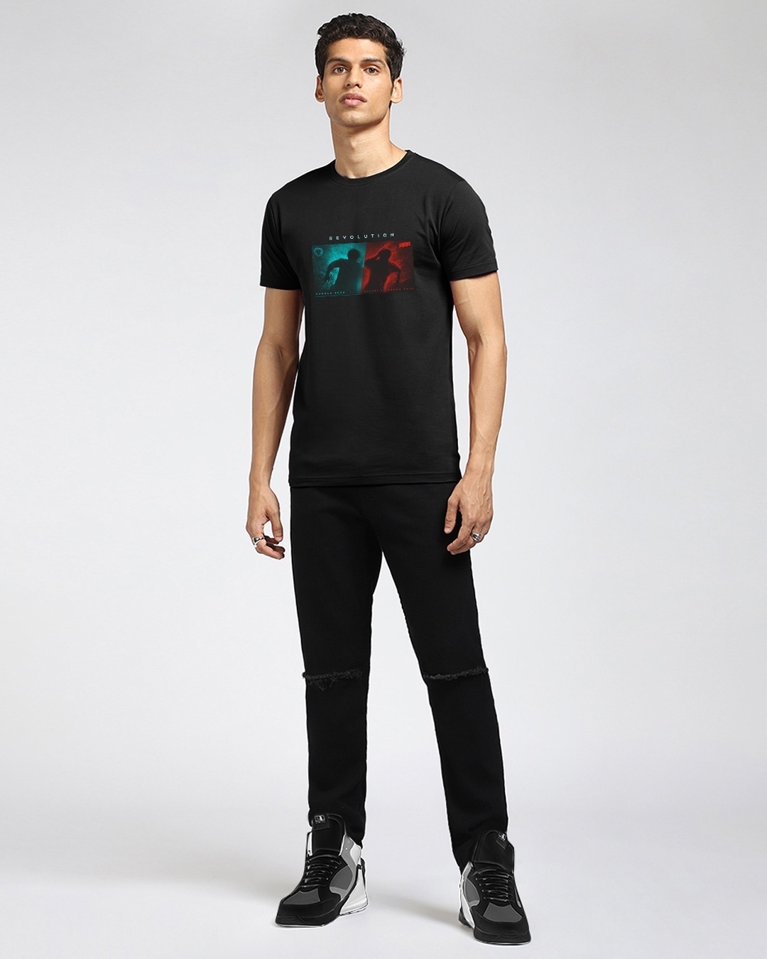 Shop Men's Black RRR Revolution Printed T-shirt-Full