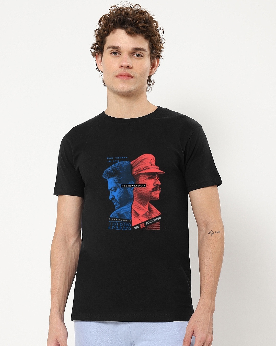 Shop Men's Black RRR Together Printed T-shirt-Front