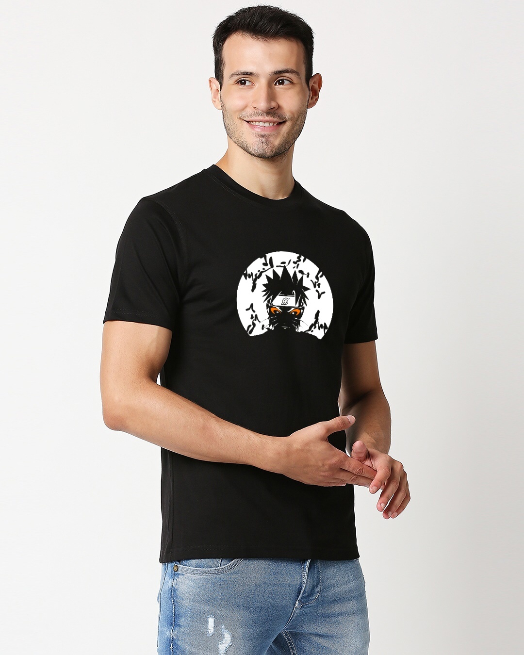 Shop Men's Black Sage Naruto Printed T-shirt-Back