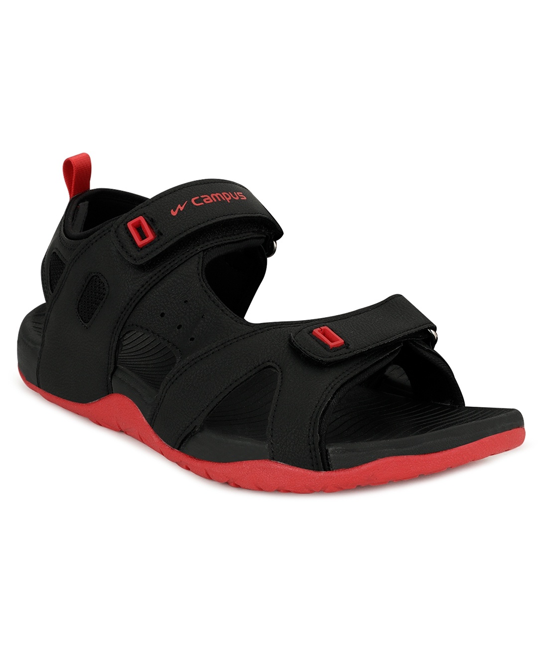 Shop Men's Black Self Design Sandals-Front