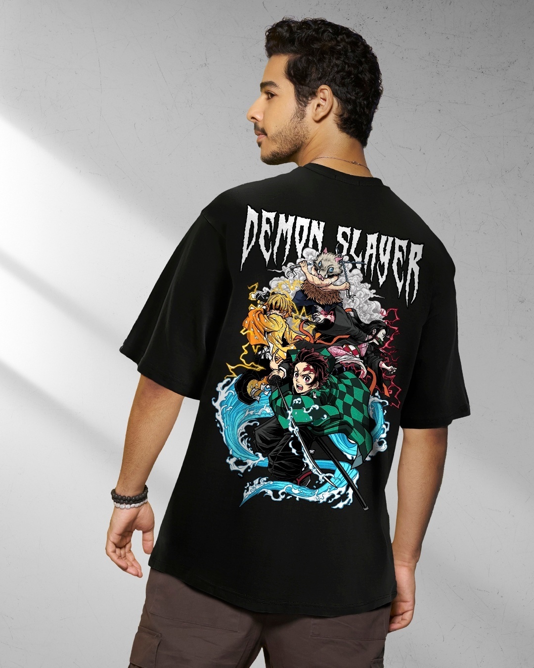 Buy Men's Black Slayer Squad Graphic Printed Oversized T-shirt Online at  Bewakoof