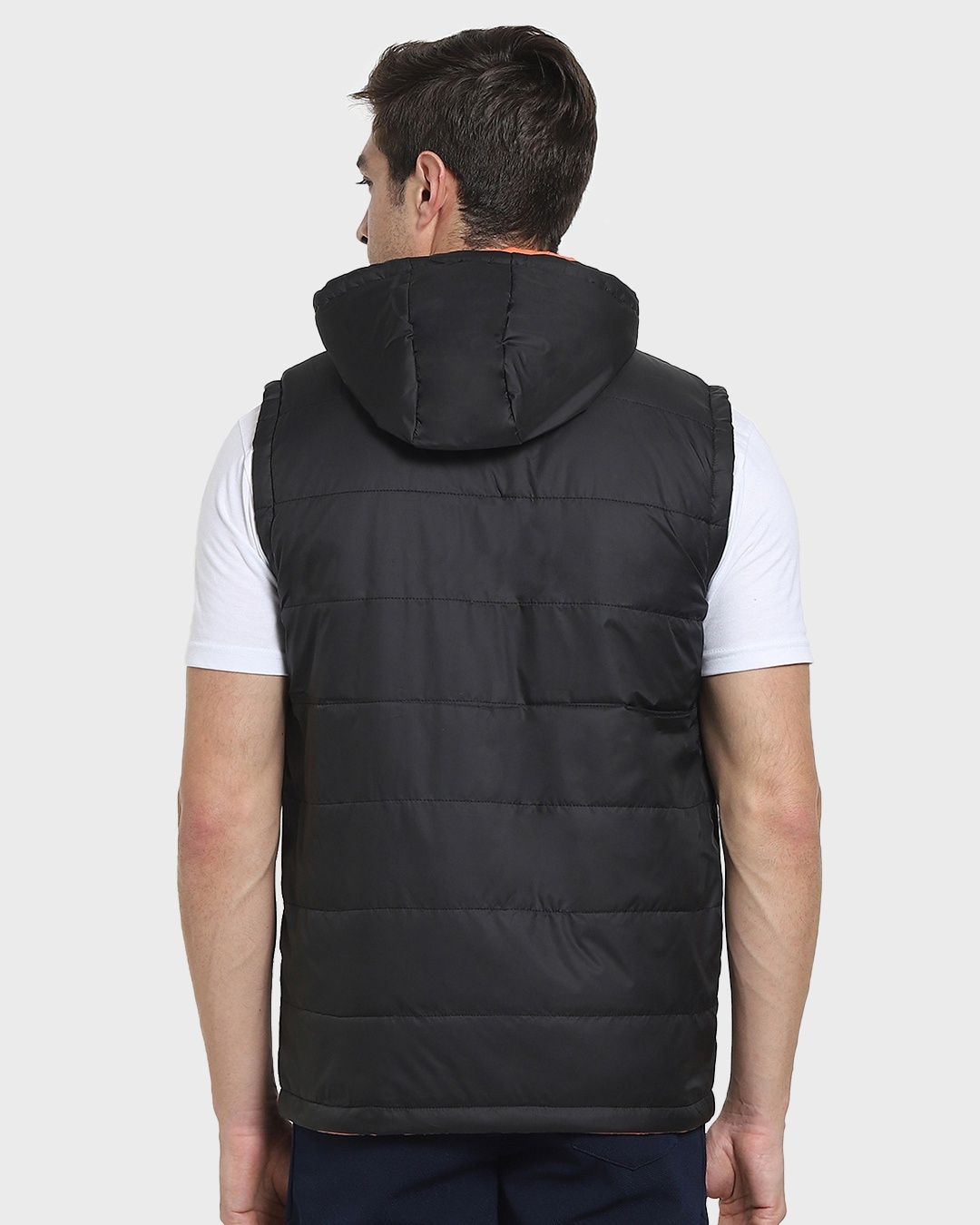 Shop Men's Black Sleeveless Puffer Winter Jacket-Design