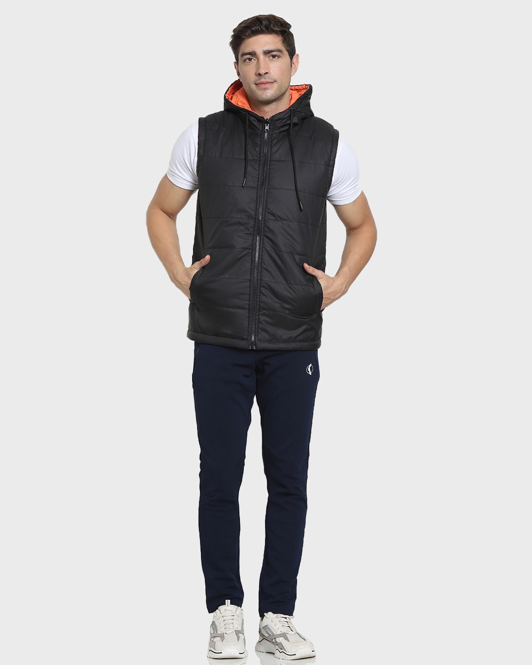 Shop Men's Black Sleeveless Puffer Winter Jacket-Full