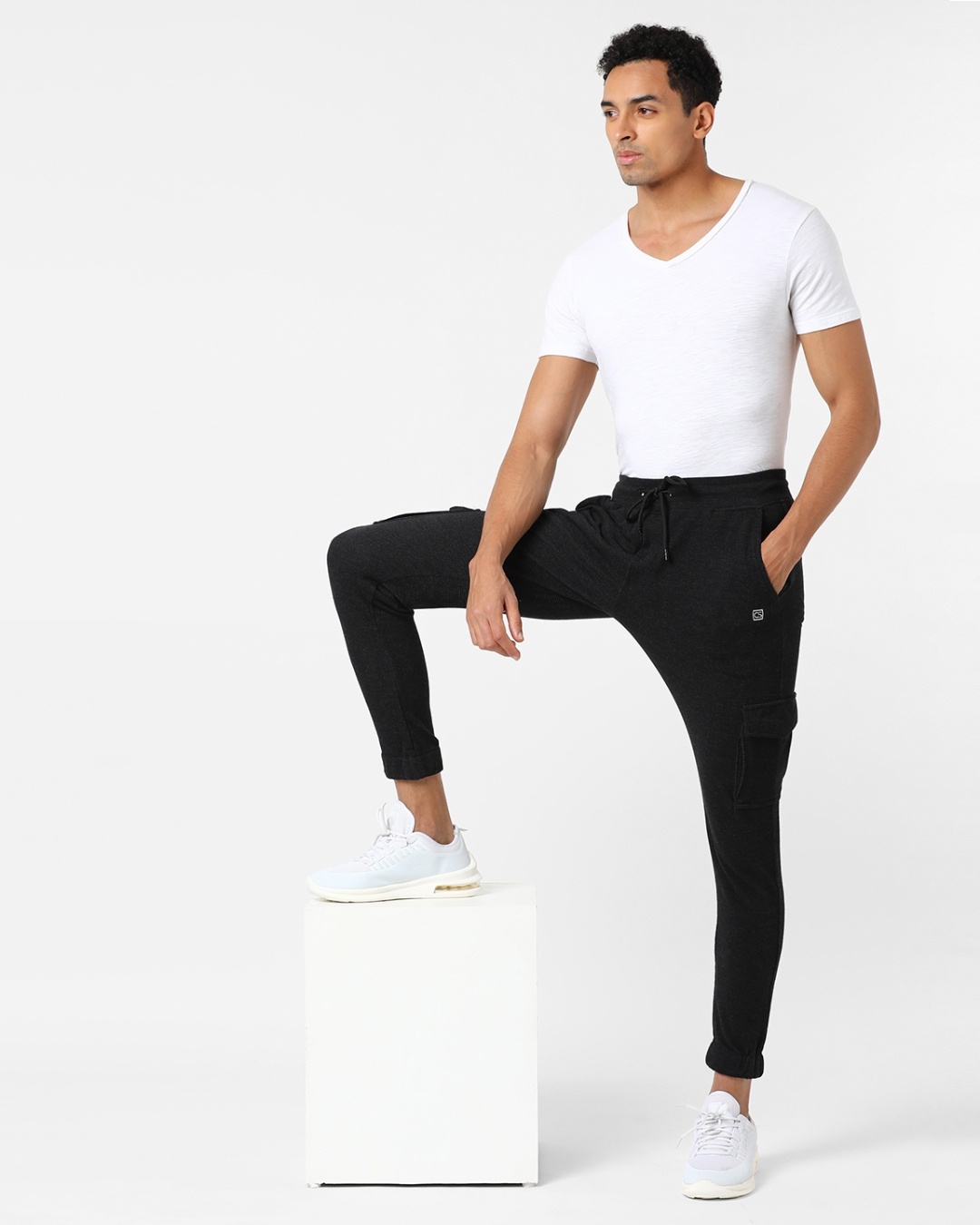 Buy Men's Black Slim Fit Cotton Joggers for Men Black Online at Bewakoof