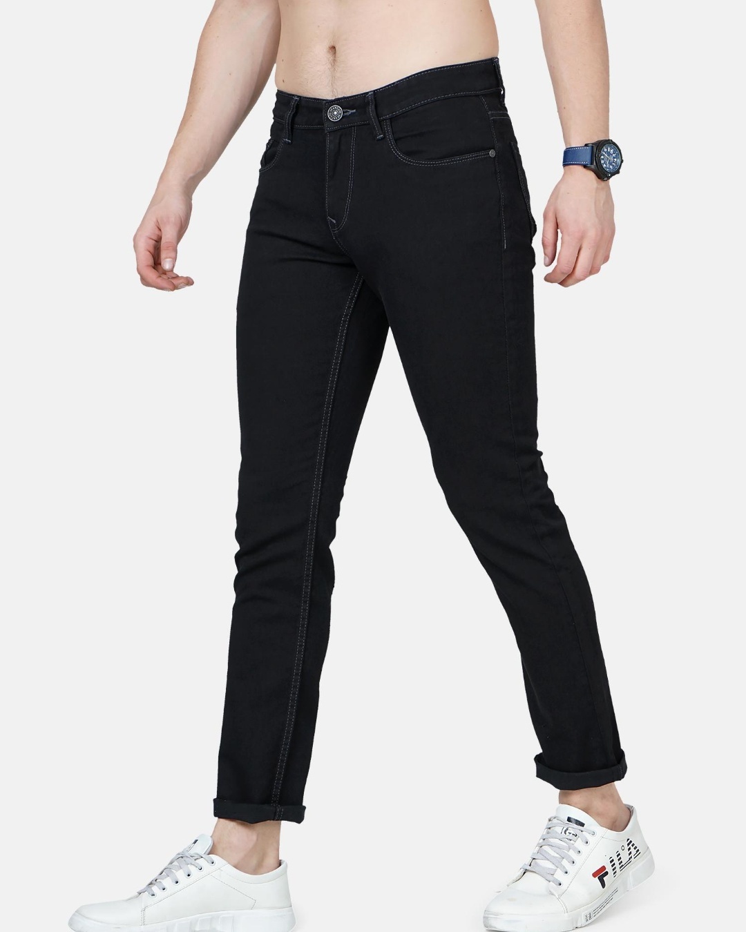 Buy Men's Black Slim Fit Jeans for Men Black Online at Bewakoof