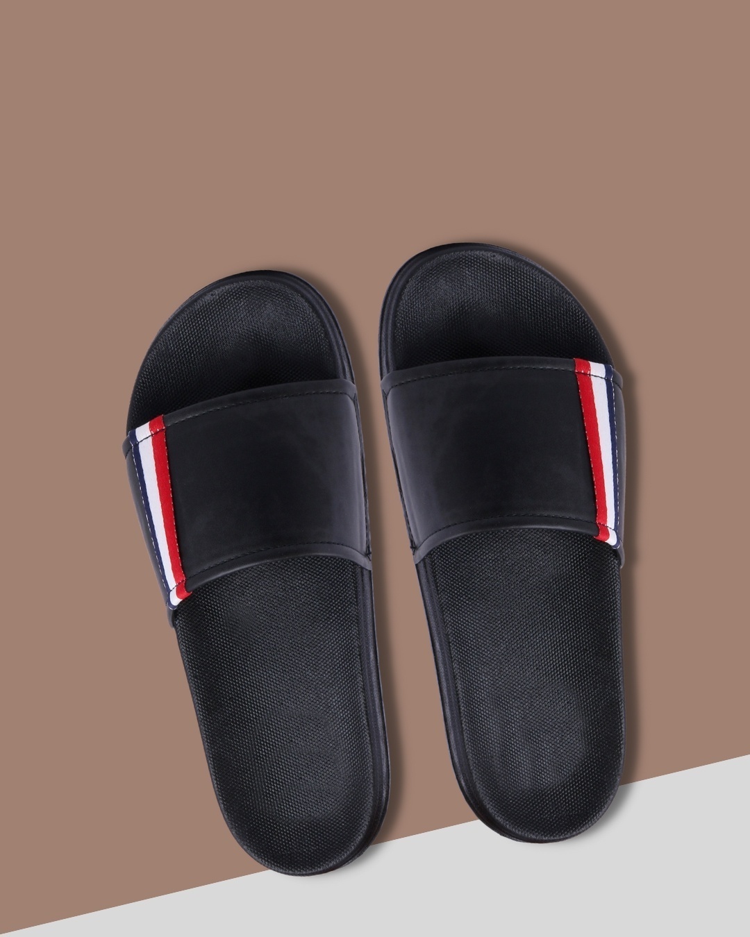 Shop Men's Black Slip-On Sliders-Front