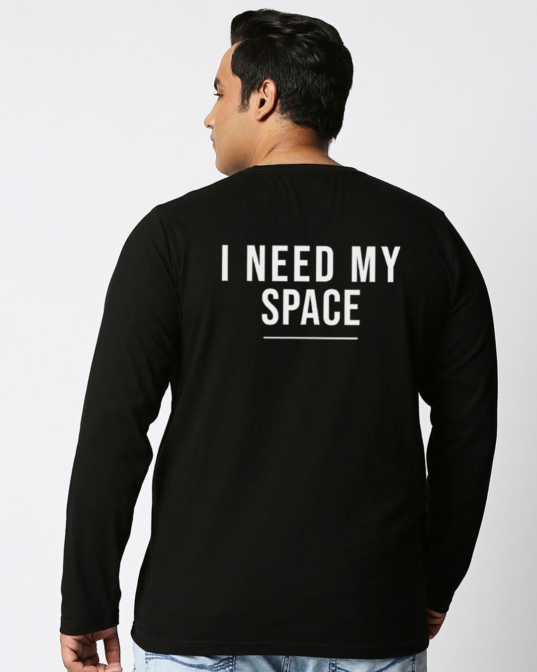 Shop Men's Black Spaced NASA Plus Size T-shirt-Design