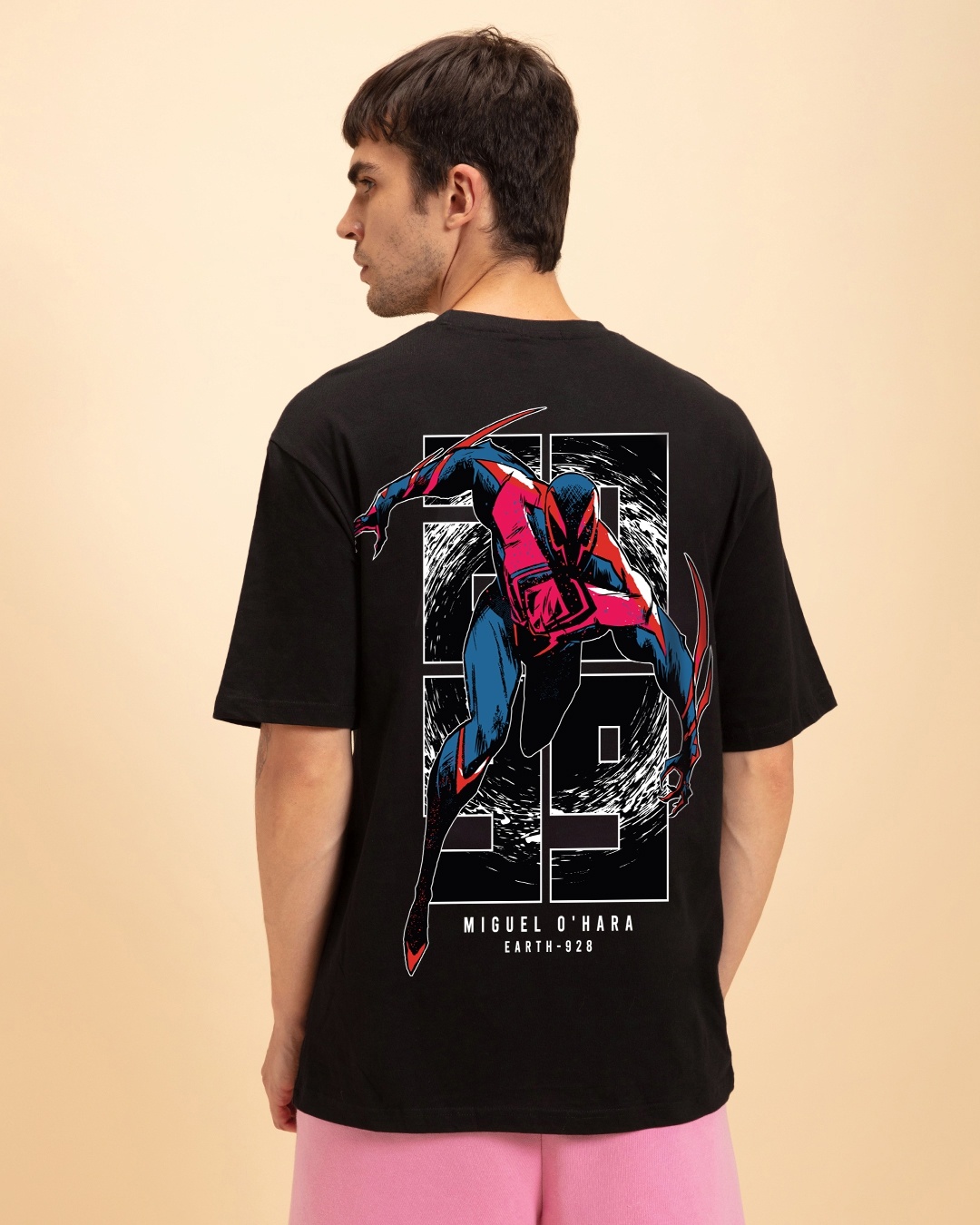 Men's Oversized Gothic Spider Graphic T-Shirt