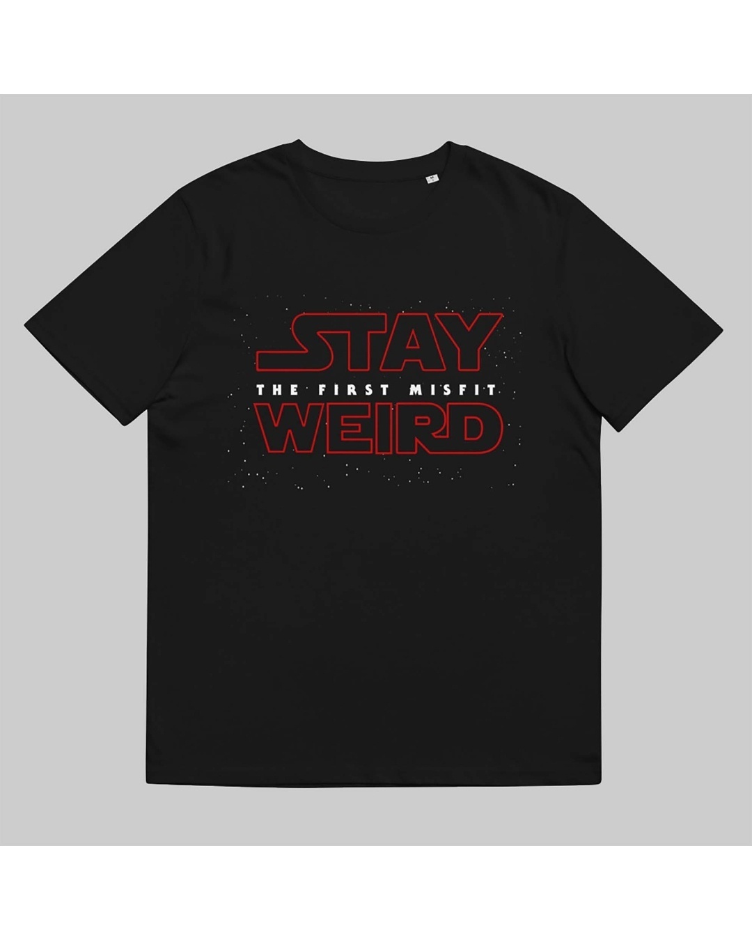 Shop Men's Black Stay Weird Typography T-shirt-Full