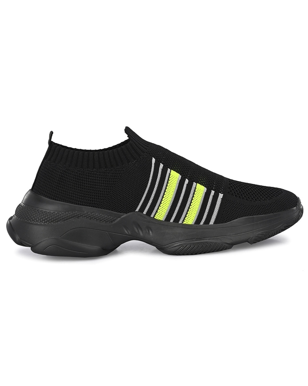 Shop Men's Black Striped Slip-On Sneakers-Design