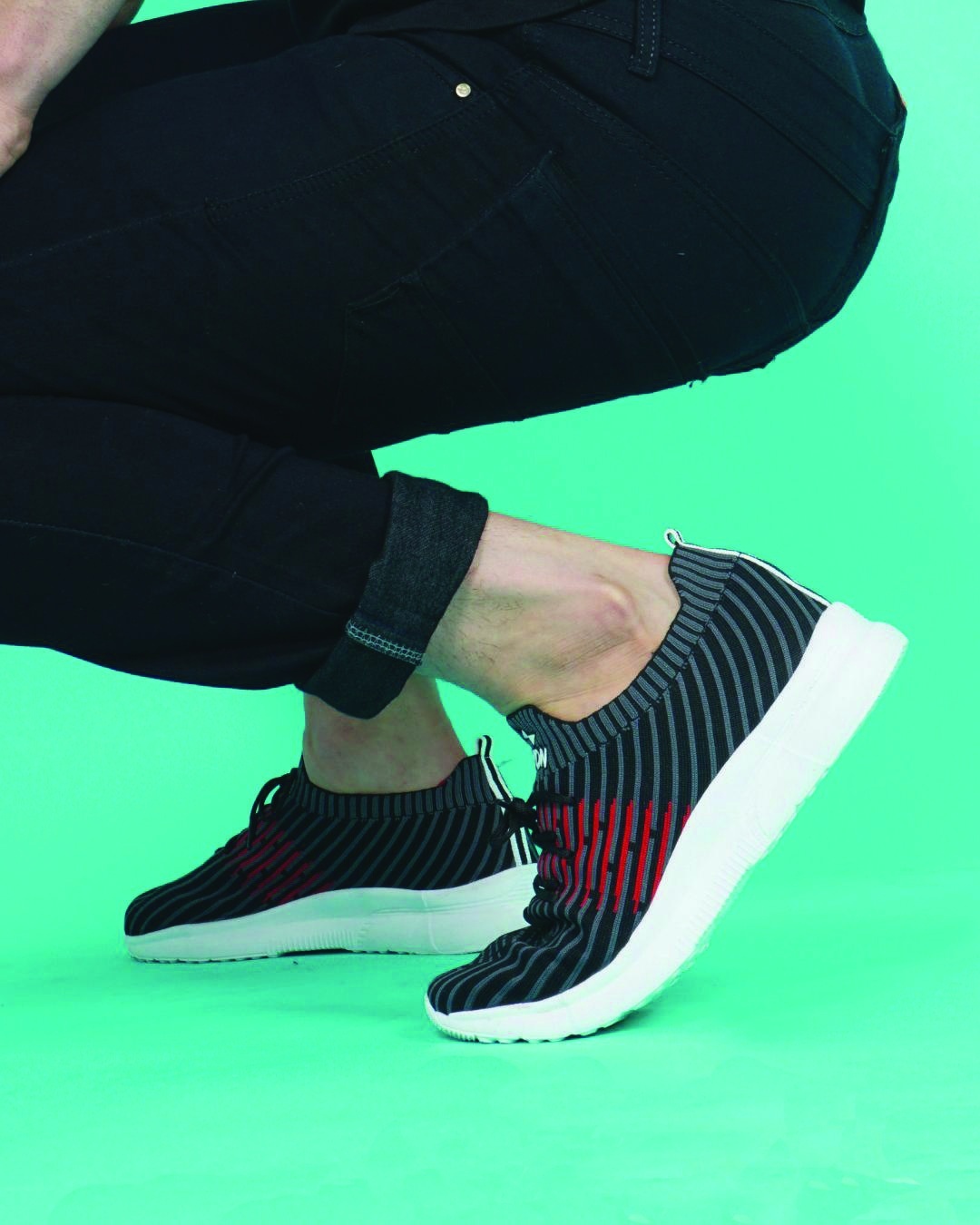 Buy Men's Black Striped Sports Shoes Online in India at Bewakoof