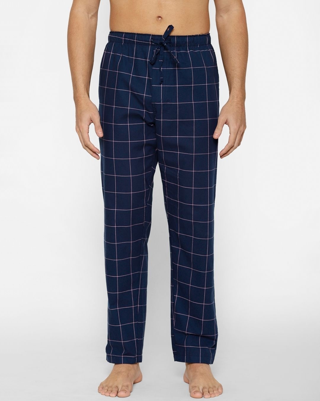 Shop Men's Black Super Combed Cotton Checkered Pyjama (Pack of 2)-Design