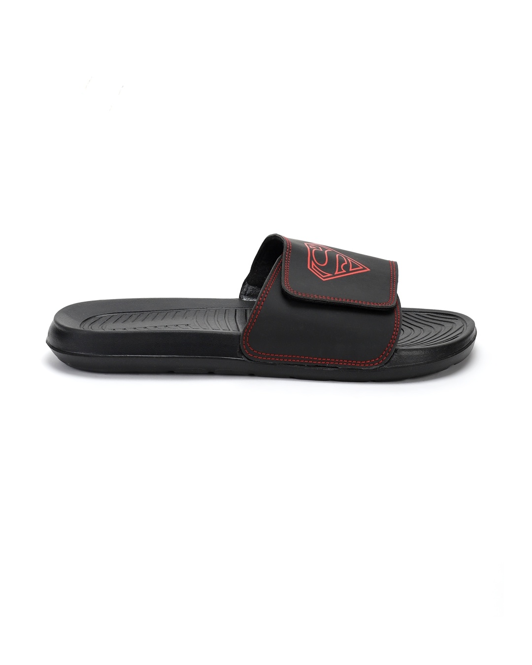 1500~Leather Sliders with Lettering Logo and Velcro Closure main image 0