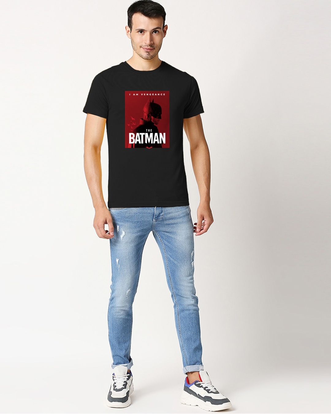 Buy Men's Black The Batman Printed T-shirt For Men Black Online At Bewakoof