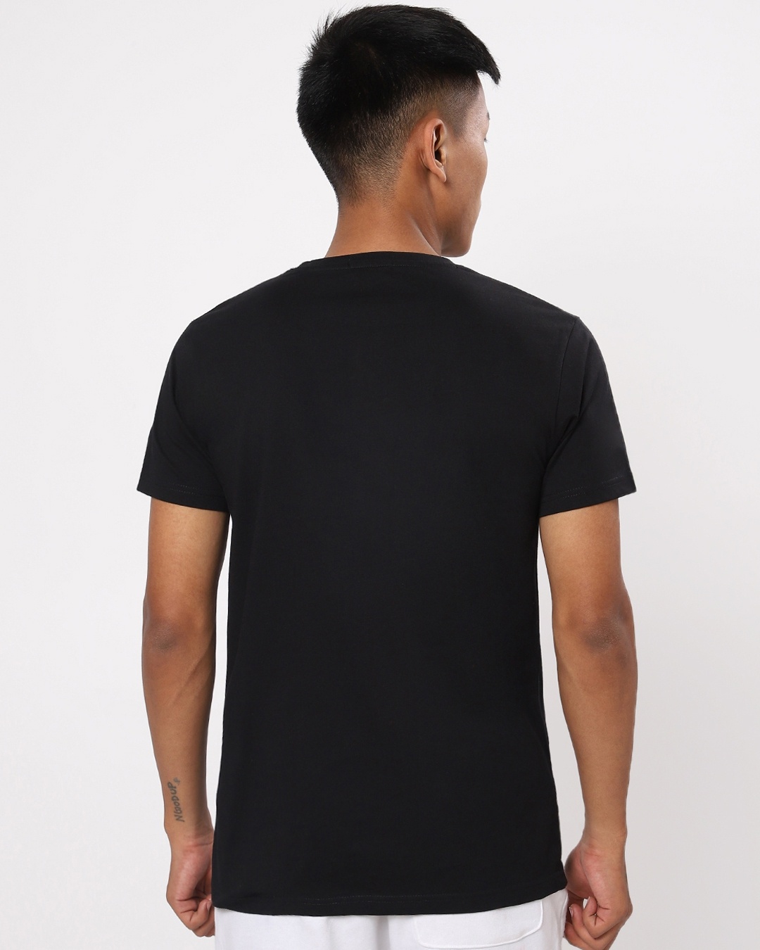Shop Men's Black The Force Typography T-shirt-Back