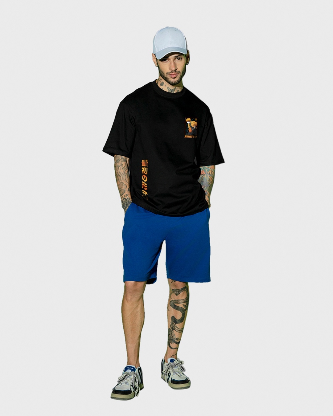 Men Printed Oversized Tee - Off White - SM2601013A
