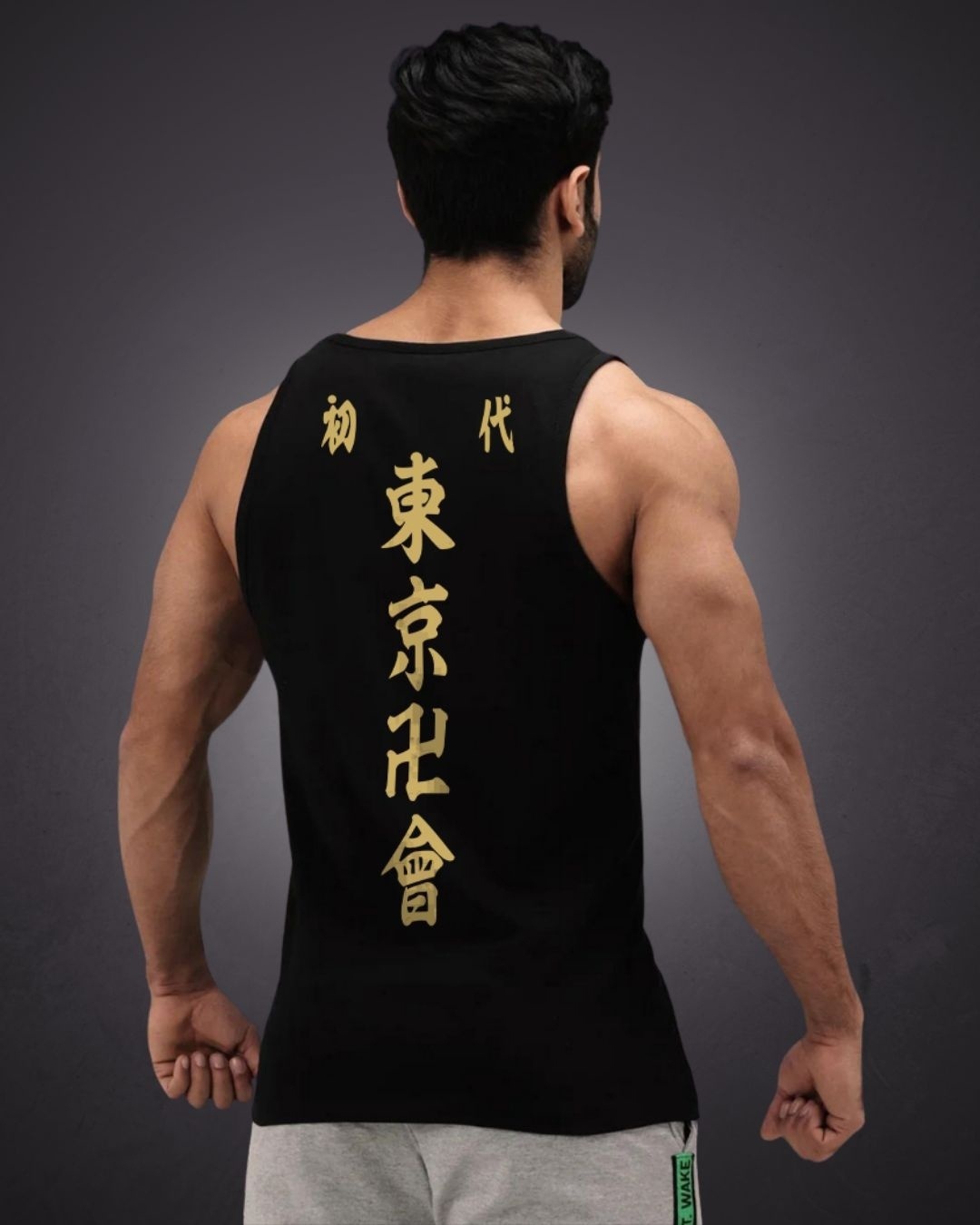 Shop Men's Black Tokyo Revengers Draken Graphic Printed Cotton Vest-Back