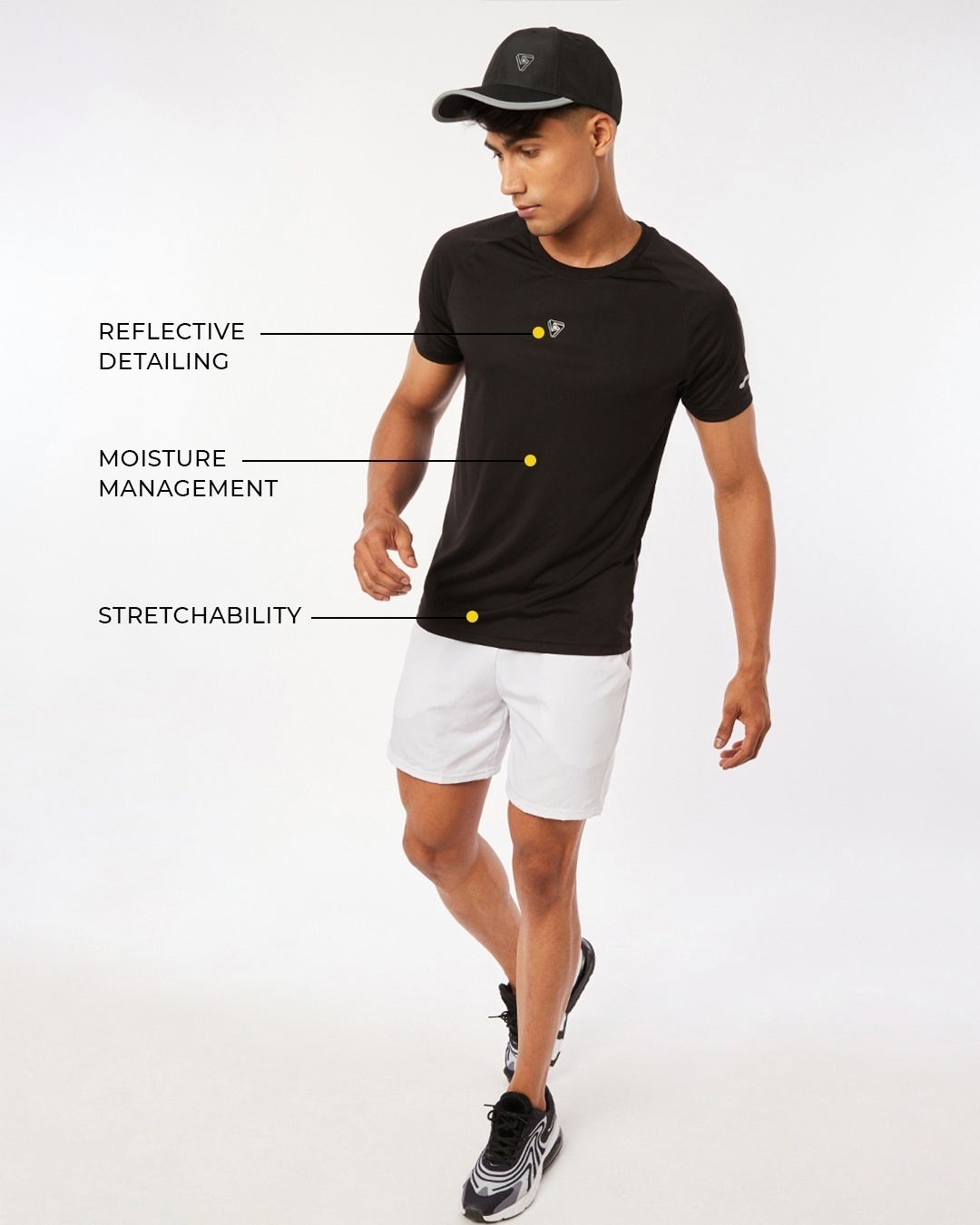 Shop Men's Black Training Utility T-shirt-Full