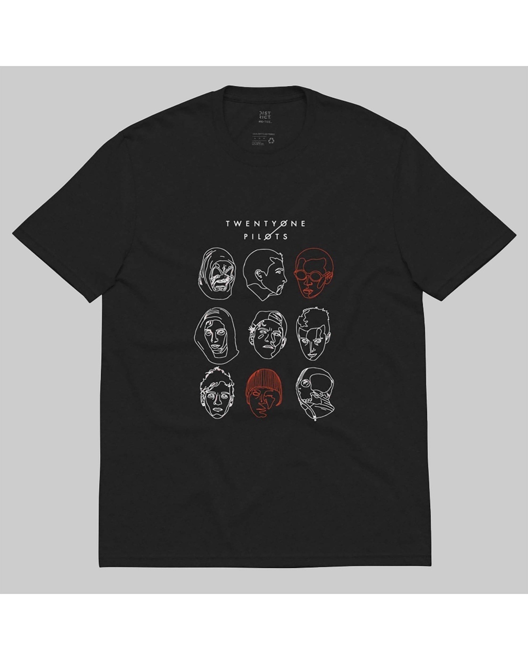 Shop Men's Black Twenty One Pilots Graphic Printed T-shirt