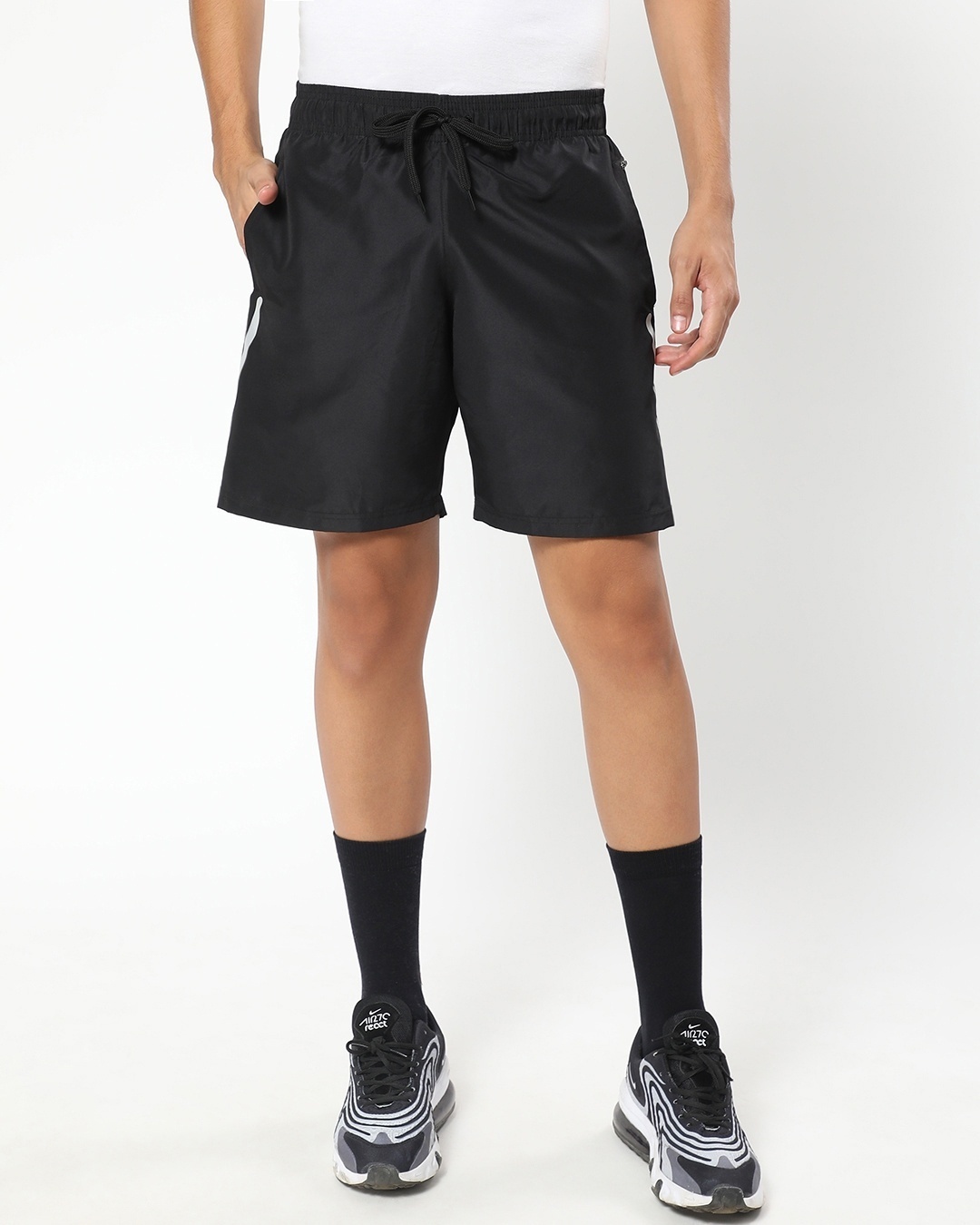 Shop Men's Black Utility Shorts-Front